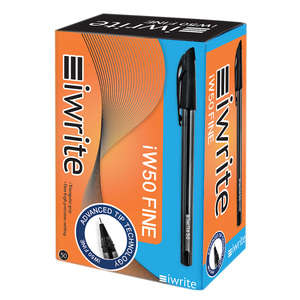 IWRITE BALLPOINT PEN FINE BLACK 50's