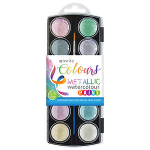 IWRITE METALLIC WATERCOLOR PAINT TRAY 12