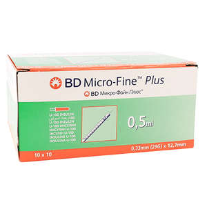 BD MICROFINE+ U100 0.5ML 29GX12.7MM 100~
