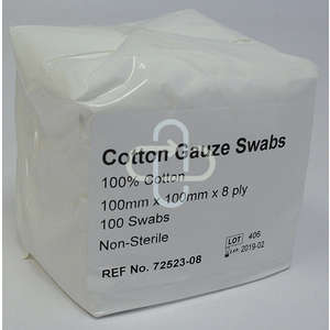 GAUZE 100X100X8PLY N/S BSN 100s