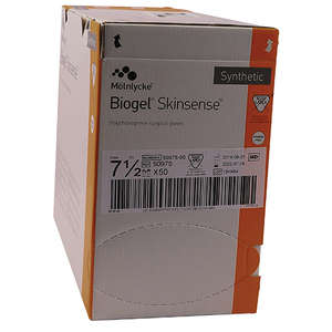 GLOVES BIOGEL SKIN SENS L/F PF 7.5  50~