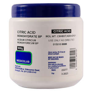 CITRIC ACID 500G POWDER MEDICOLAB