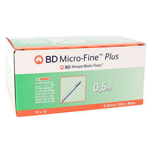 BD MICROFINE+ U100 0.5ML 30GX 8MM 100~