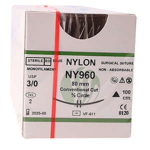 SUT ETH NYL 3/0 CONV 100CM NY960 12~
