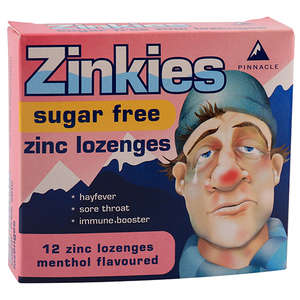 ZINKIES SUGAR FREE 12 LOZENGES
