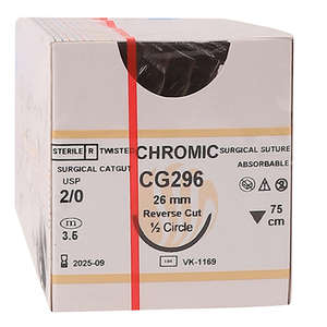 SUT CHROMIC 2/0 26MM R/C CG296 12~