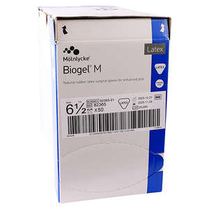 GLOVES BIOGEL M LATEX PF 6.5  50~