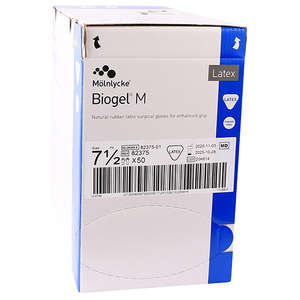 GLOVES BIOGEL M LATEX PF 7.5  50~