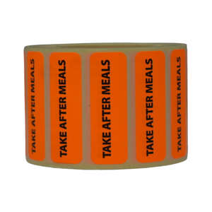LABEL -TAKE AFTER MEALS- DAYGLO 1000