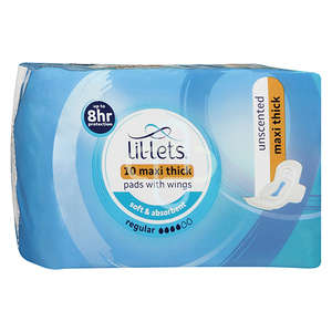 LIL-LETS PADS+WINGS MAXI REG UNSCENT 10
