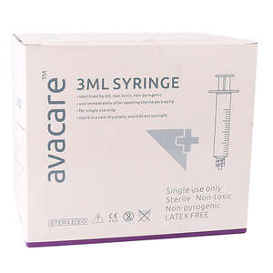 SYRI 3ML 3PART LUER LOCK AVACARE 100~