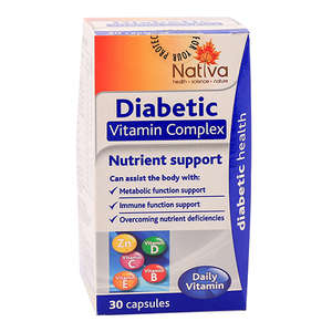 NATIVA DIABETIC VITAMIN COMPLEX CAPS 30