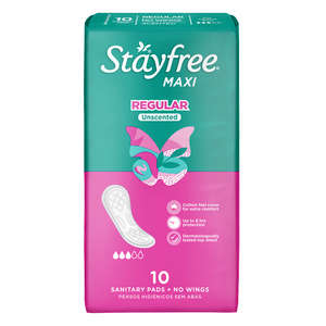 STAYFREE MAXI THICK UNSCENT NO WINGS 10