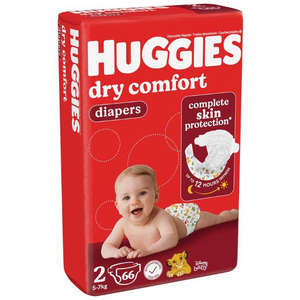 HUGGIES DRY COMFORT SIZE 2 MINI 66PCK