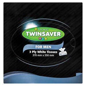 TISSUE TWINSAVER MEN FACE 3PLY  36