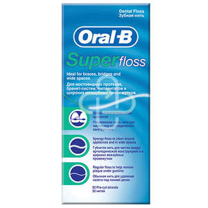 ORAL-B FLOSS SUPERFLOSS 50M REGULAR