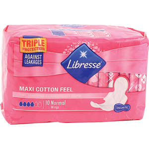LIBRESSE MAXI COTTON FEEL NORMAL 10