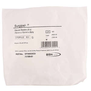 GAUZE 75X75X8PLY STE SURGIPAK 5'S 1