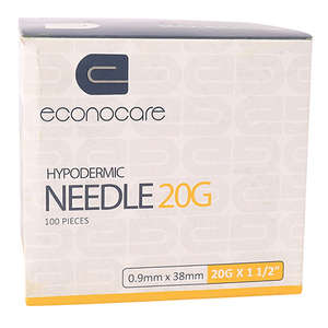 NEEDLE 20GX38MM ECONOCARE YELLOW 100~