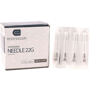 NEEDLE 22GX38MM ECONOCARE BLACK 100~