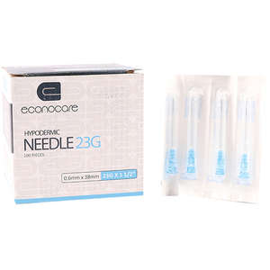 NEEDLE 23GX38MM ECONOCARE 100 BLUE