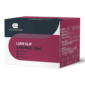 SYRI 10ML 3PART LUER SLIP ECONOCARE 100~
