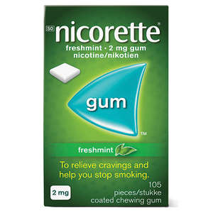 NICORETTE GUM FRESH MINT 2MG  105