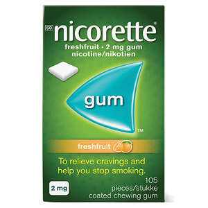 NICORETTE GUM FRESH FRUIT 2MG  105