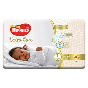 HUGGIES EXTRA CARE NEW BABY SIZE 1  42PK