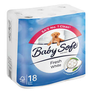 TOILET PAPER BABY SOFT 2PLY WHITE 18