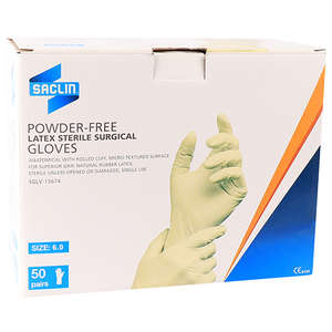 GLOVES SURG LATEX PF SACLIN 6.0  50~