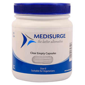 CLEAR EMPTY CAPSULES 500 SIZE 0 MEDISUR
