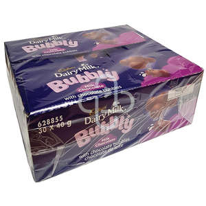 CADBURY MILK CHOCOLATE BUBBLY 40G X 30 ~