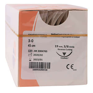 SUT MONOGLYDE 3/0 45CM RC 3/8 19MM 12~
