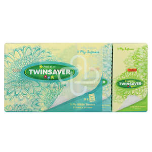 TISSUE TWINSAVER 3PLY P/PACK LADY 8X10 ~