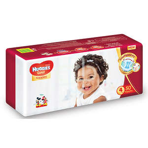 HUGGIES GOLD NAPPIES SIZE 4 VP 50