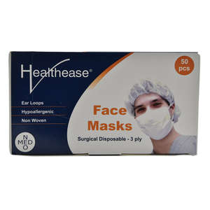 FACE MASK 3PLY WITH LOOPS H/E BLUE 50~