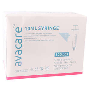 SYRI 10ML 3PART LUER LOCK AVACARE 100~