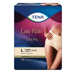 TENA LADY PANTS PLUS CREME LARGE 8's