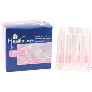 NEEDLE 18GX38MM HEALTHEASE PINK 100~