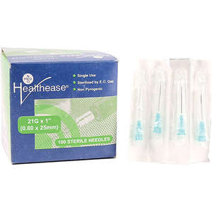 NEEDLE 21GX25MM HEALTHEASE GREEN 100~