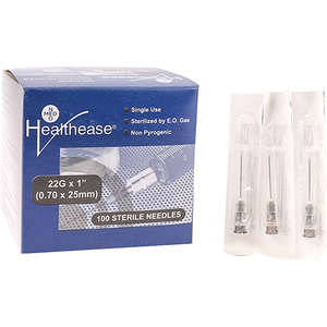 NEEDLE 22GX25MM HEALTHEASE BLACK 100~