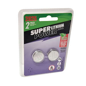 SUPER POWER 3V LITHBUTTON CELL 2 CR2025