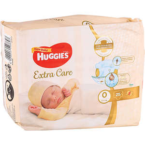 HUGGIES EXTRA CARE SIZE 0 PACK OF 25
