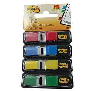 POST-IT 140 FLAGS ASSORTED 3M