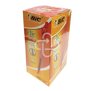 PEN BIC CLIC MED B/P RED 60's