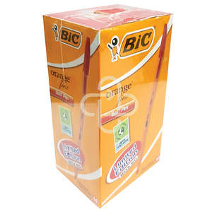 PEN BIC ORANGE FINE RED BX 60'S
