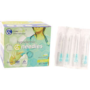 NEEDLE 21GX38MM CLINIHEALTH GREEN 100~