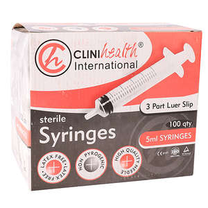 SYRI 5ML 3PART L/SLIP CLINIHEALTH 100~