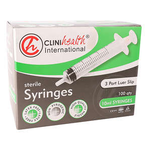 SYRI 10ML 3PART L/SLIP CLINIHEALTH 100~